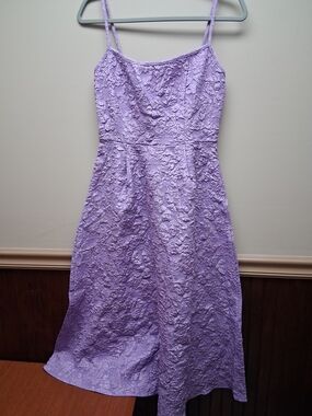 Floreya Lavender Floral Jacquard Spaghetti Strap Midi Dress Size Small NWT